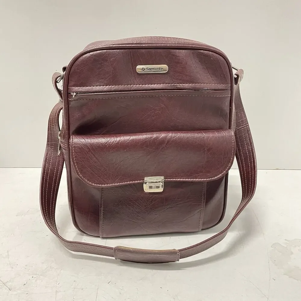 Samsonite Sonora Vintage Under Seat Carry On Travel Shoulder Bag Burgundy Red